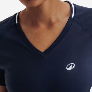 تی شرت تنیس زنانه دکتلون DECATHLON V-Neck - Dry - سرمه ای