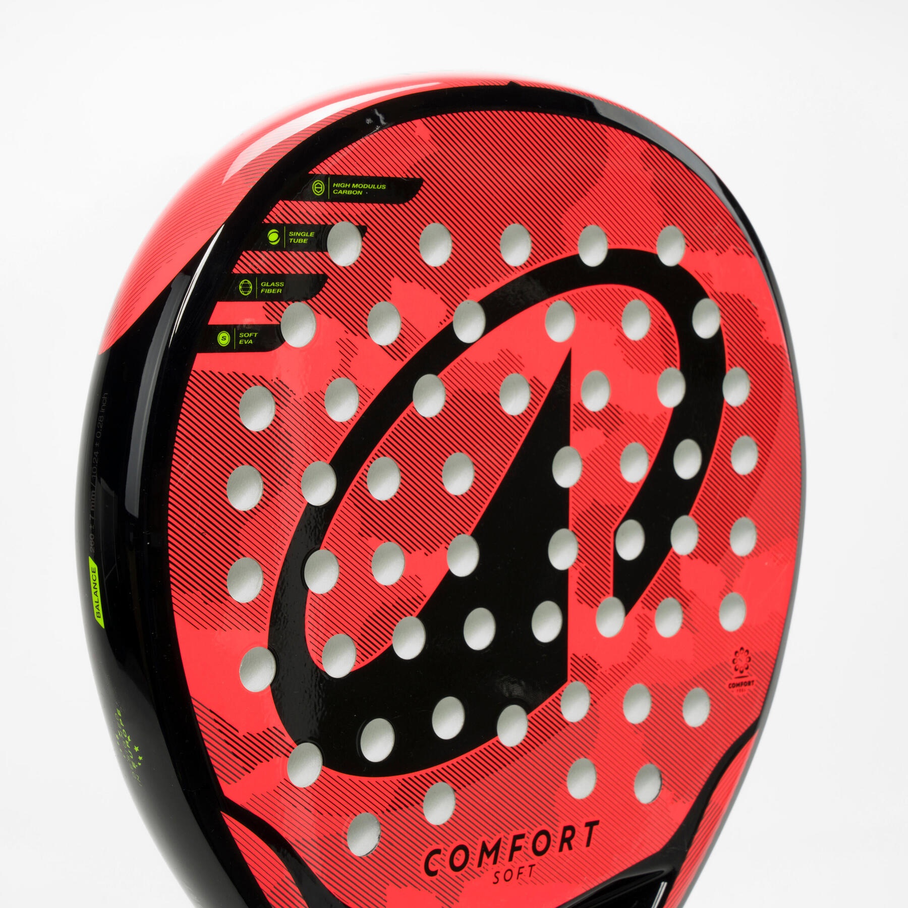 راکت پدل بزرگسال دکتلون Decathlon Adult Padel Kuikma PR Comfort Soft – قرمز/مشکی راکت پدل بزرگسال دکتلون Decathlon Adult Padel Kuikma PR Comfort Soft – قرمز/مشکی - Image 4