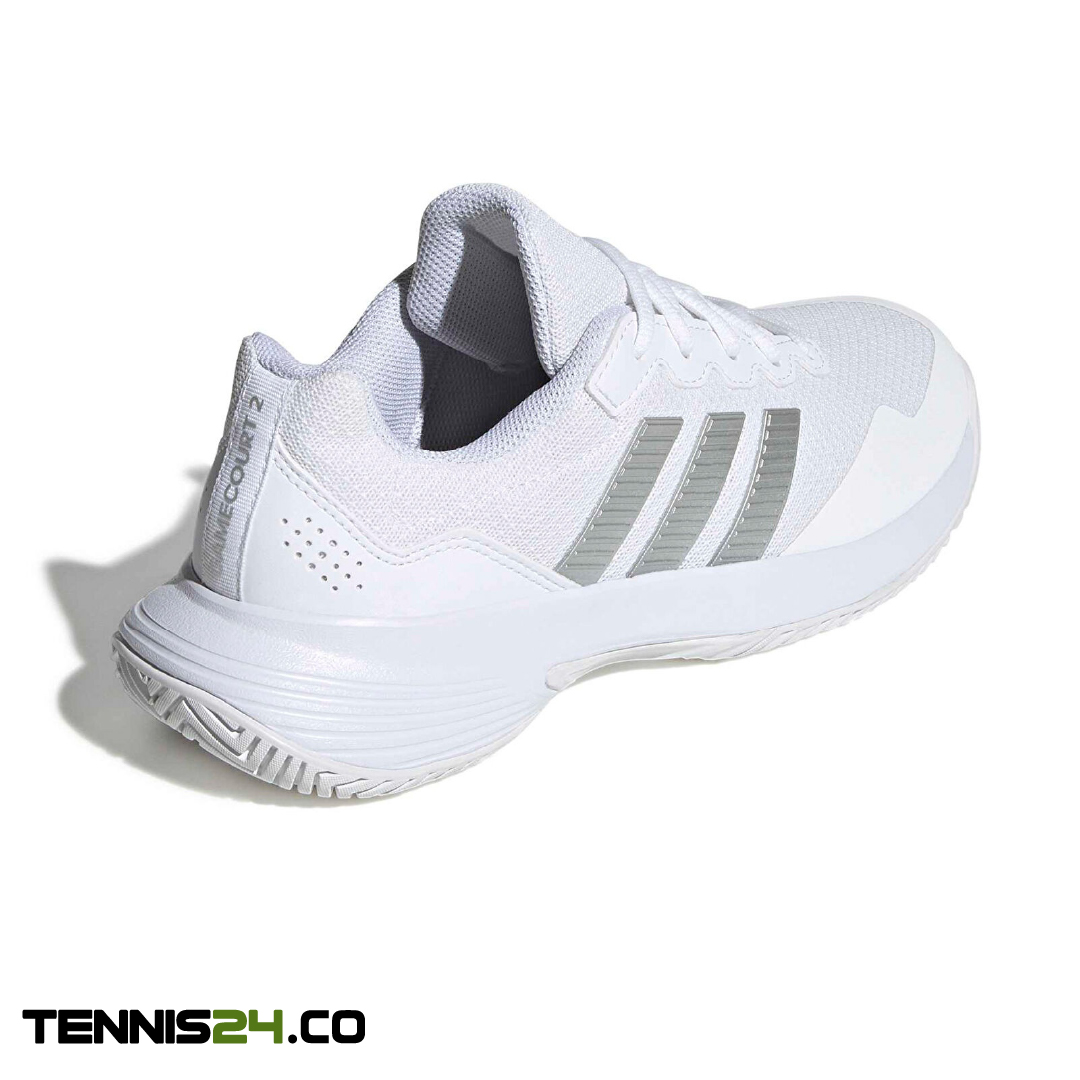 کفش تنیس زنانه آدیداس - ADIDAS GAMECOURT 2 Clay - سفید/نقره ای کفش تنیس زنانه آدیداس - ADIDAS GAMECOURT 2 Clay - سفید/نقره ای - Image 4
