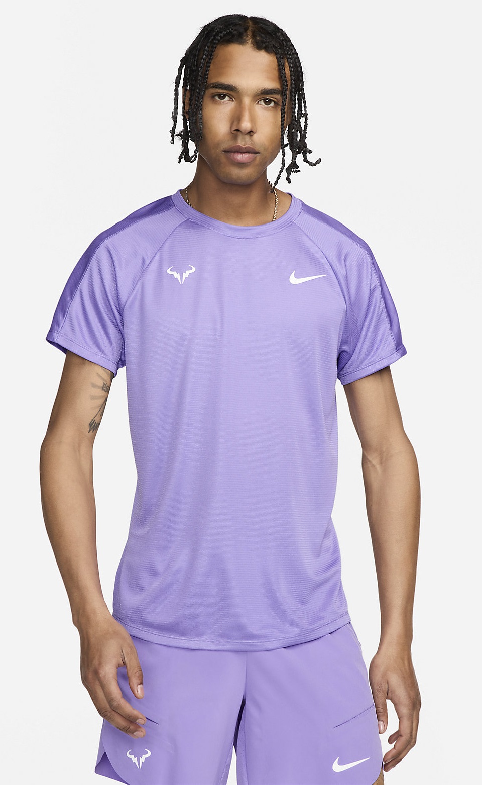 تی شرت تنیس مردانه نایک Nike Dri-FIT Rafa Challenger - بنفش تی شرت تنیس مردانه نایک Nike Dri-FIT Rafa Challenger - بنفش