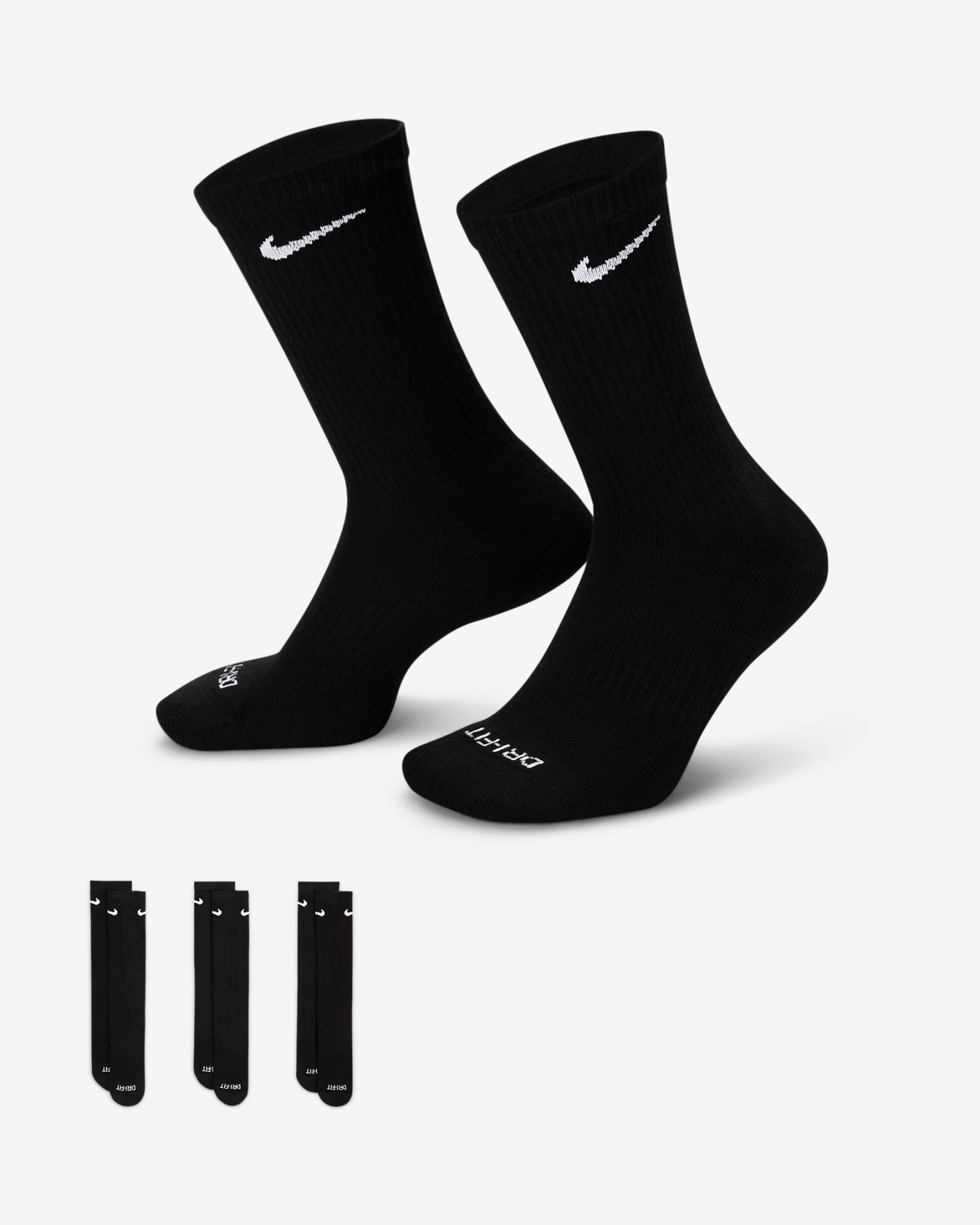 جوراب تنیس نایک Nike Everyday Plus Cushioned - پک سه تایی - مشکی جوراب تنیس نایک Nike Everyday Plus Cushioned - پک سه تایی - مشکی
