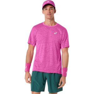 تی شرت تنیس مردانه اسیکس Asics MATCH JACQUARD SS TOP- بنفش