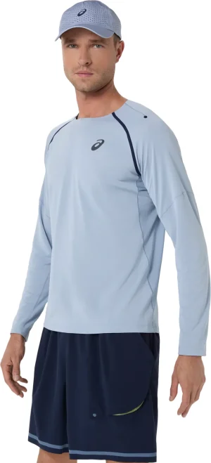 تیشرت تنیس مردانه اسیکس ASICS Match LS Top – آبی خاکستری