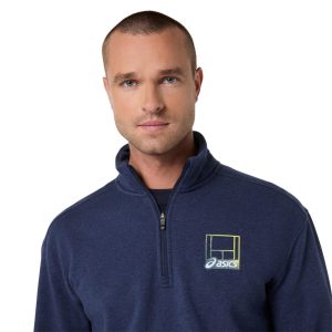 سویشرت تنیس مردانه اسیکس ASICS Court Core Graphic Half Zip – سرمه‌ای