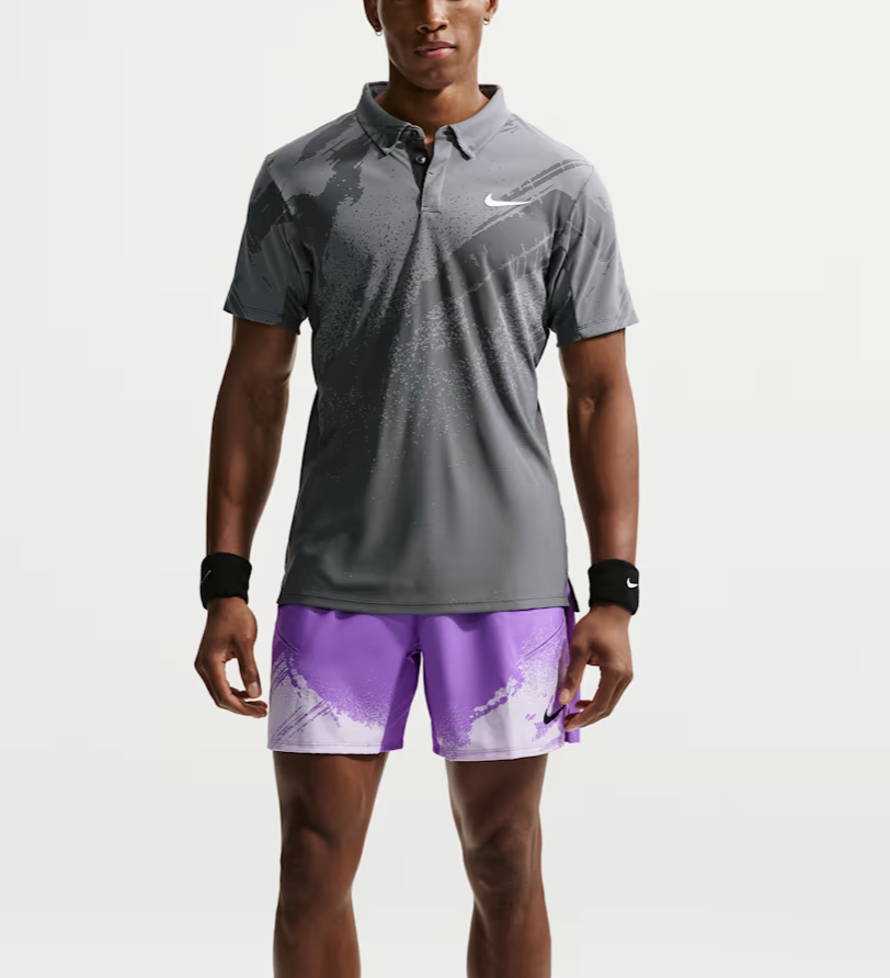 پلوشرت تنیس مردانه نایکNikeCourt Slam Dri-FIT ADV–خاکستری - تصویر 3