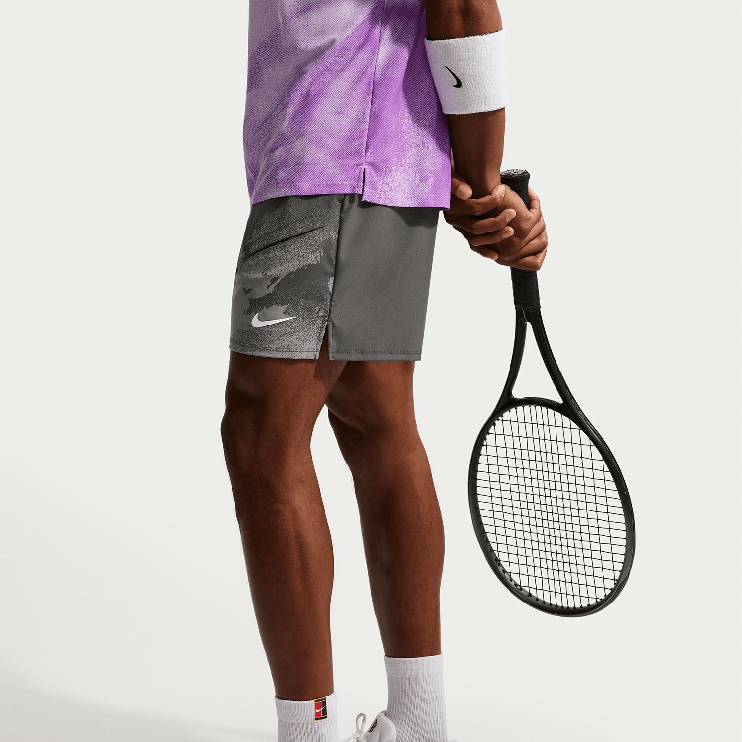 شلوارک تنیس مردانه نایک NikeCourt Slam Dri-FIT 15 cm – خاکستری - تصویر 3