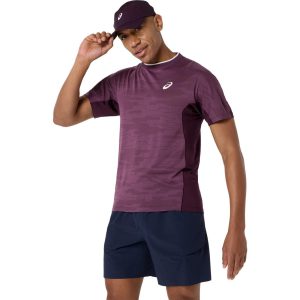 تیشرت تنیس مردانه اسیکس ASICS Match Jacquard SS Top – بادمجانی