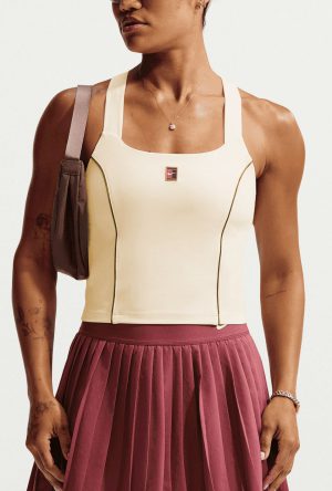تاپ تنیس زنانه نایک Nike Court Collection Dri-FIT – کرم