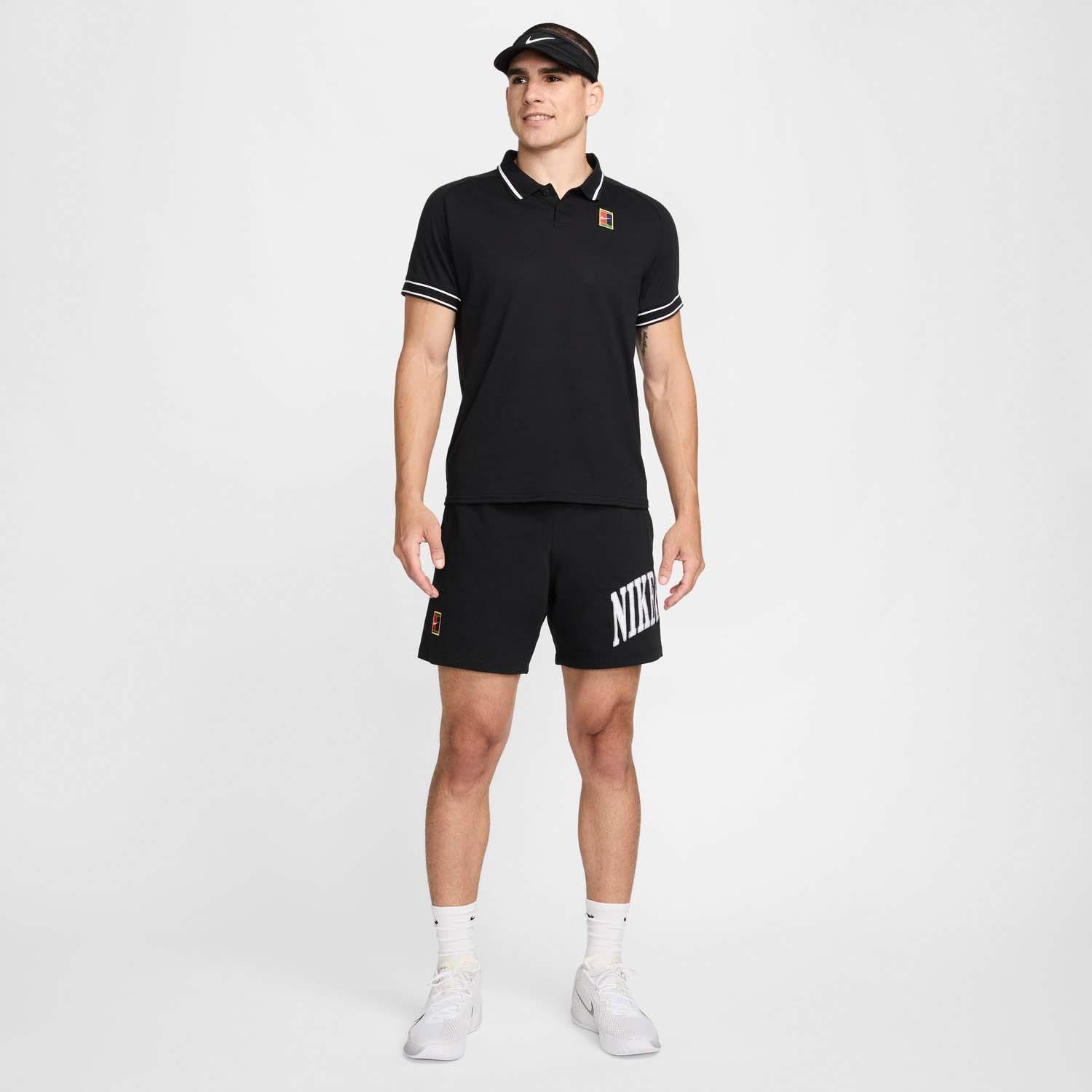 پلوشرت تنیس مردانه نایک NikeCourt Heritage – مشکی - تصویر 3
