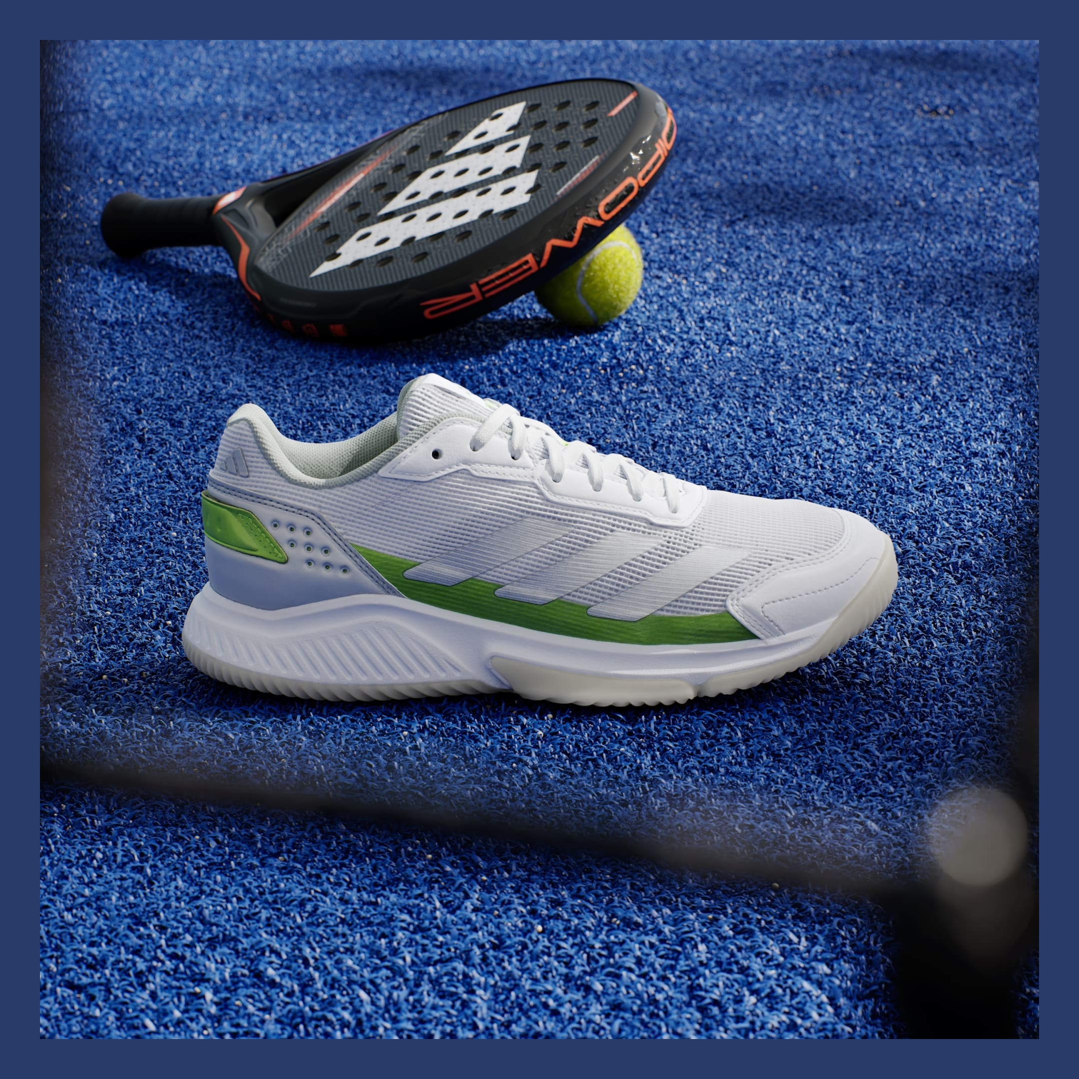 کفش پدل زنانه آدیداس - ADIDAS Courtquick Padel Shoes - سفید/سبز - تصویر 8