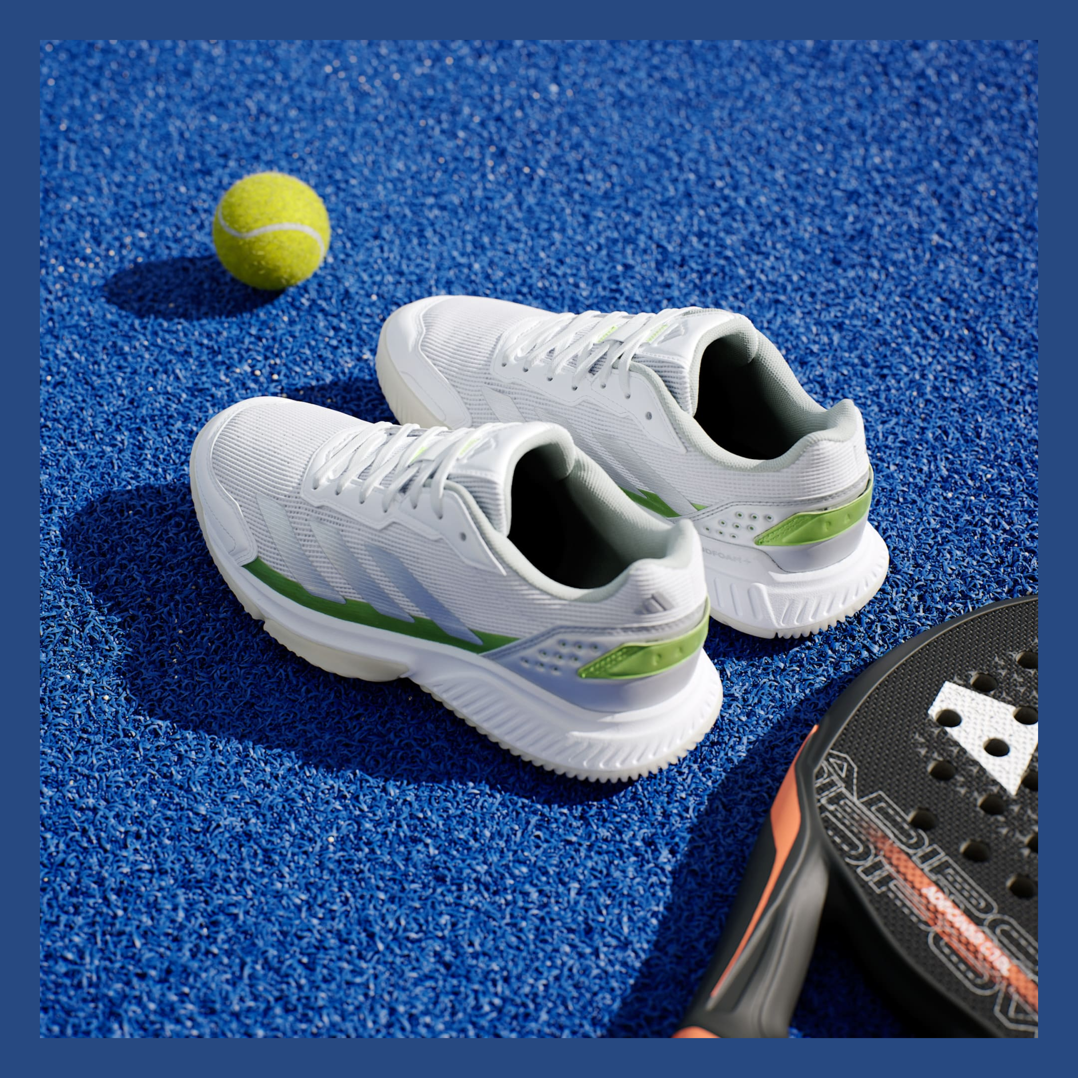 کفش پدل زنانه آدیداس - ADIDAS Courtquick Padel Shoes - سفید/سبز - تصویر 6