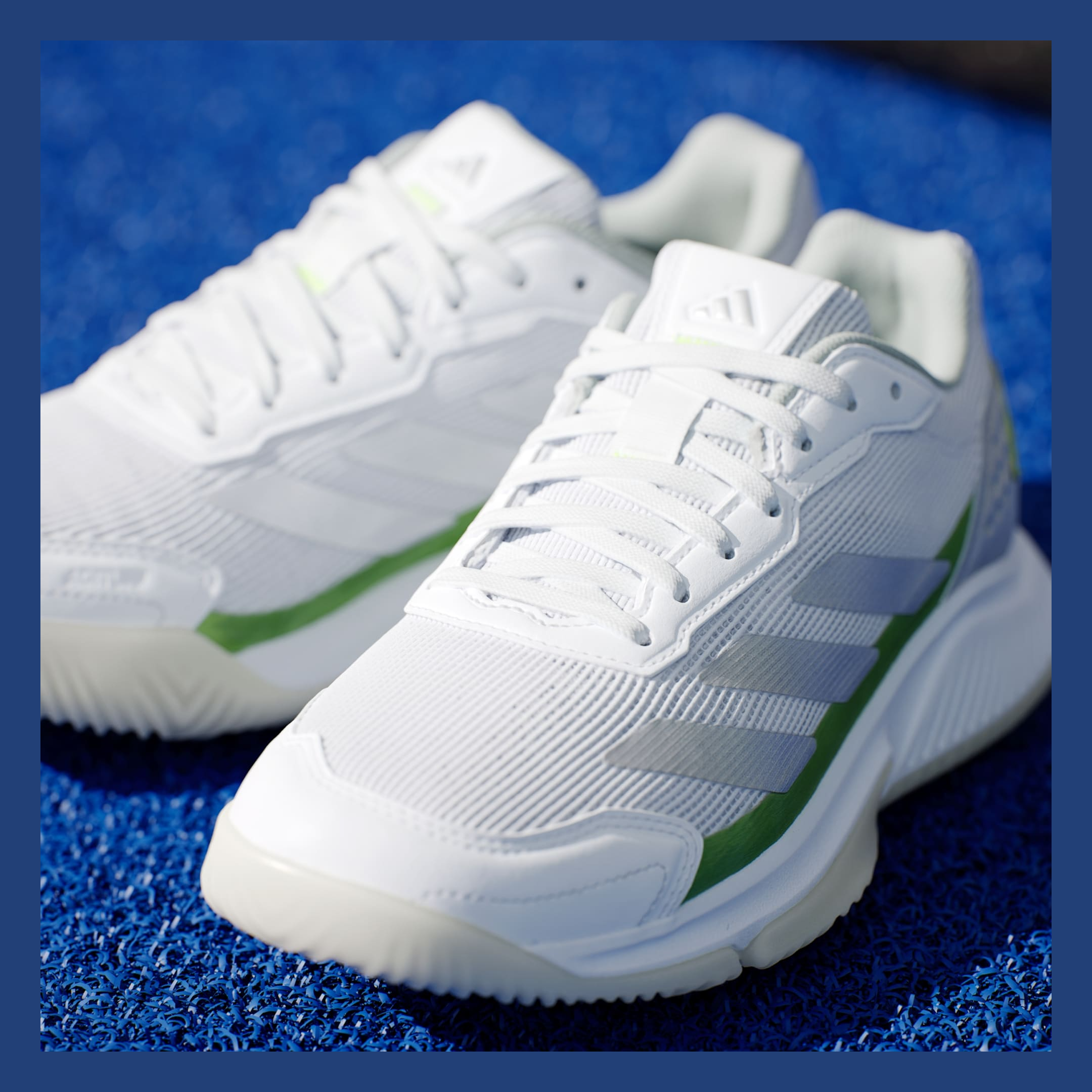 کفش پدل زنانه آدیداس - ADIDAS Courtquick Padel Shoes - سفید/سبز - تصویر 3