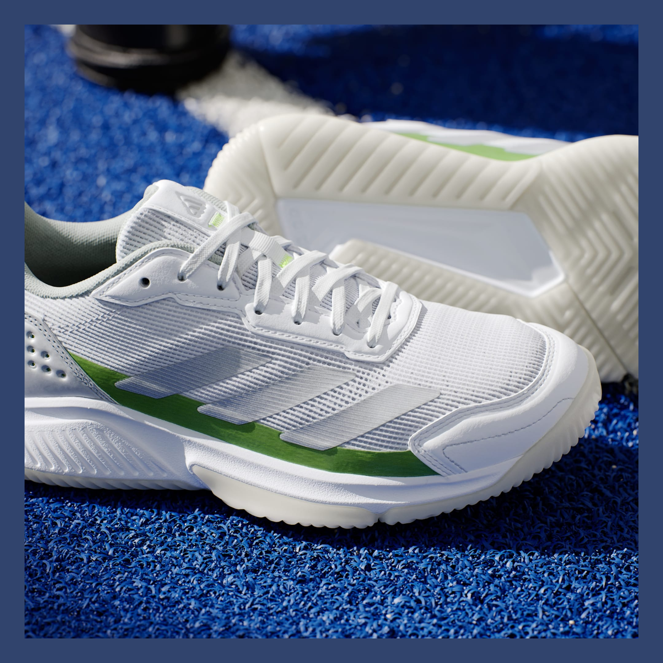 کفش پدل زنانه آدیداس - ADIDAS Courtquick Padel Shoes - سفید/سبز - تصویر 2
