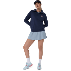 سویشرت ورزشی زنانه آسیکس  sics COURT CORE GRAPHIC HALF ZIP SWEATSHIRT  – سرمه‌ای