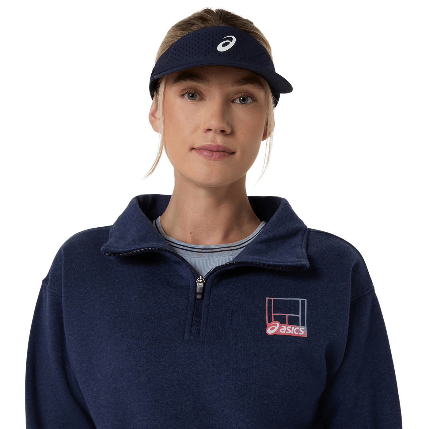 سویشرت ورزشی زنانه آسیکس sics COURT CORE GRAPHIC HALF ZIP SWEATSHIRT – سرمهای - تصویر 5