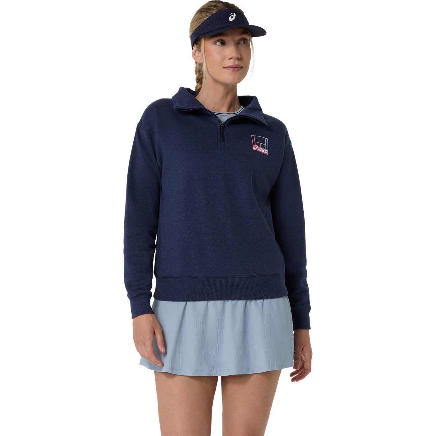 سویشرت ورزشی زنانه آسیکس sics COURT CORE GRAPHIC HALF ZIP SWEATSHIRT – سرمهای - تصویر 3