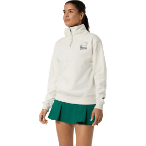 سویشرت ورزشی زنانه ASICS COURT CORE GRAPHIC HALF ZIP SWEATSHIRT 50 – طوسی روشن