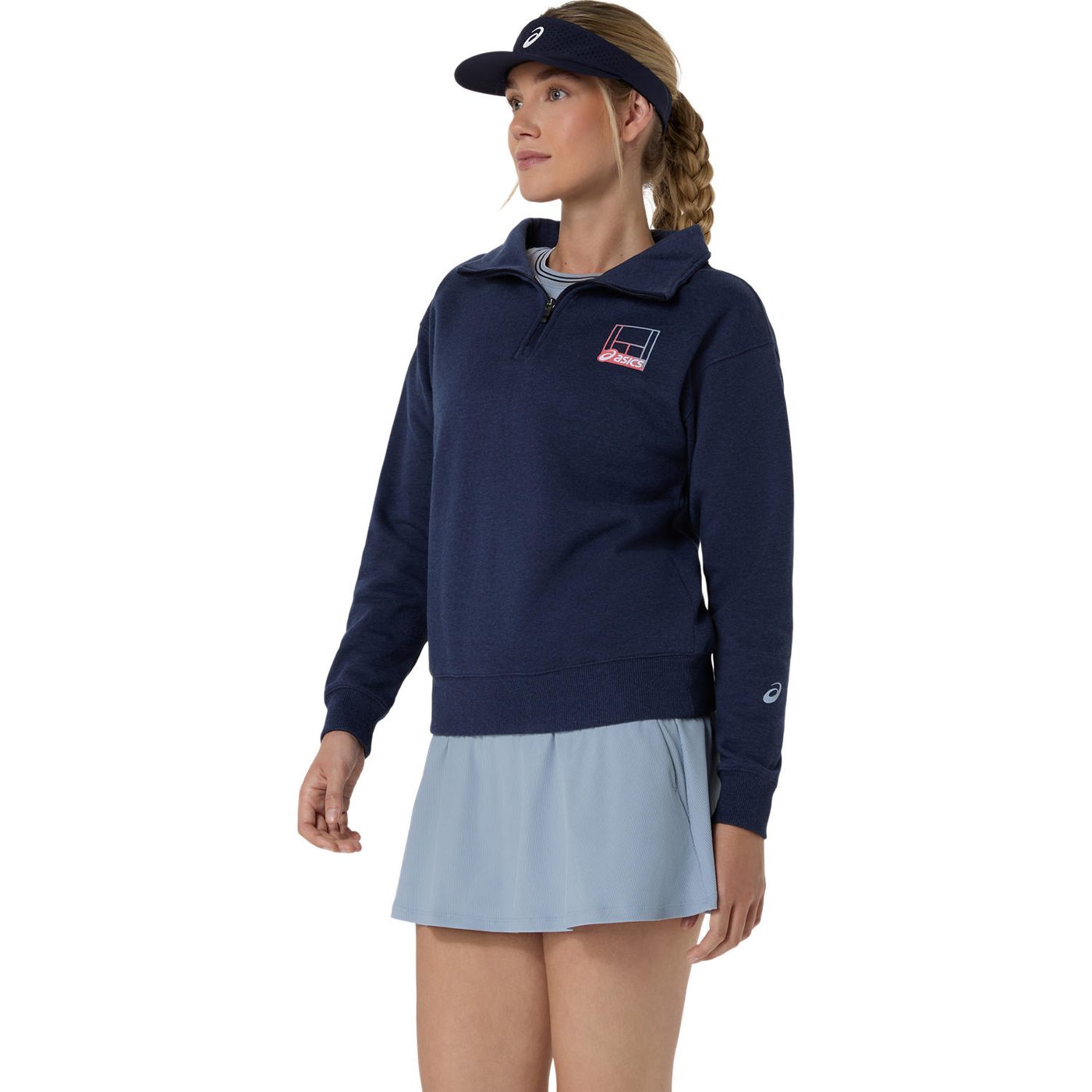 سویشرت ورزشی زنانه آسیکس sics COURT CORE GRAPHIC HALF ZIP SWEATSHIRT – سرمهای - تصویر 7