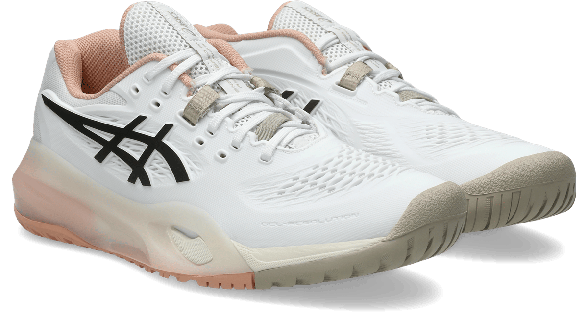 کفش تنیس زنانه اسیکس  Asics GEL-RESOLUTION X – سفید/قهوه‌ای تیره - تصویر 2