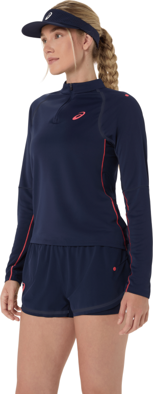 تیشرت ورزشی آستین بلند زنانه اسیکسASICS MATCH 1/2 ZIP LS TOP  – سرمه‌ای
