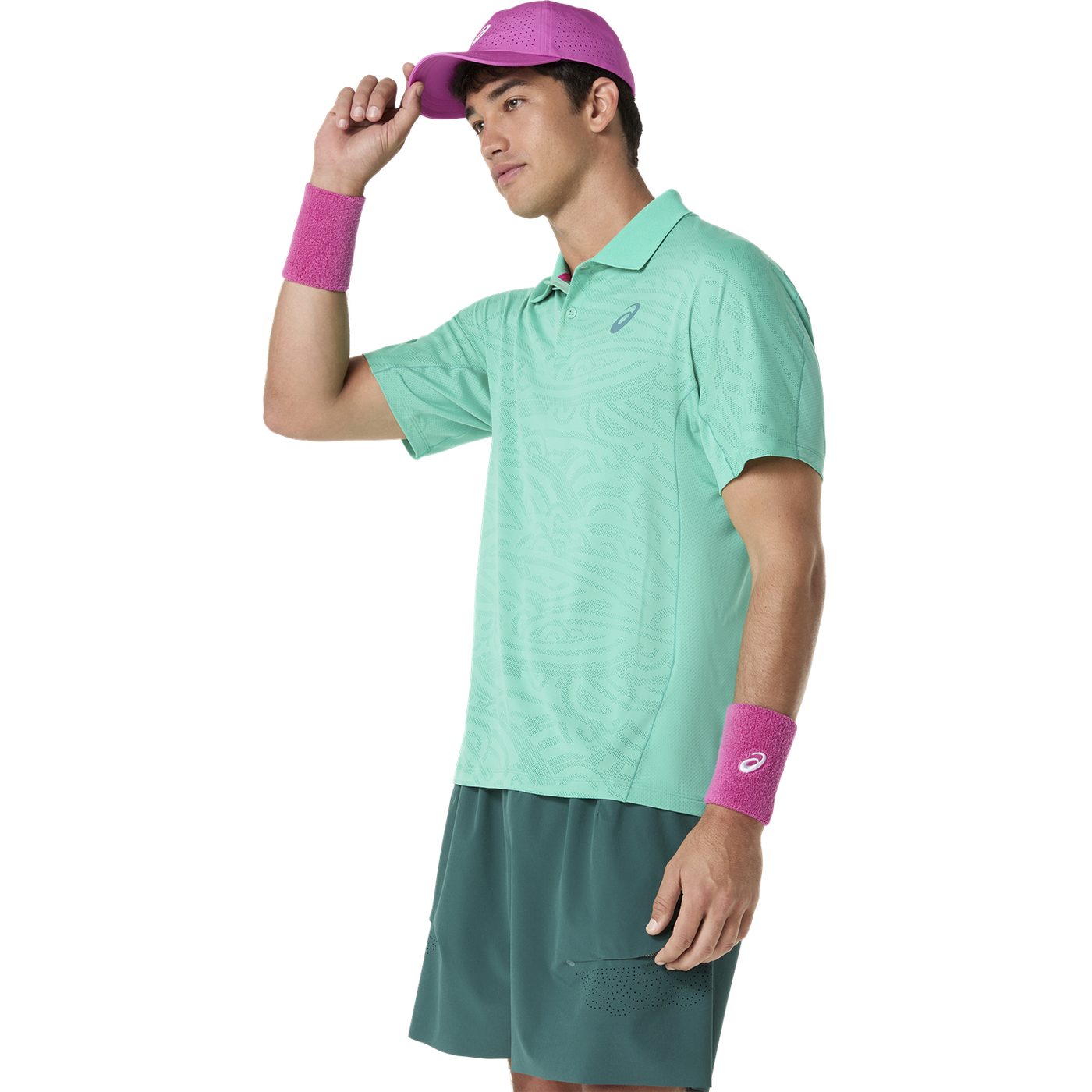 تیشرت تنیس مردانه آسیکس ASICS MATCH JACQUARD POLO SS TOP  – سبز - تصویر 3