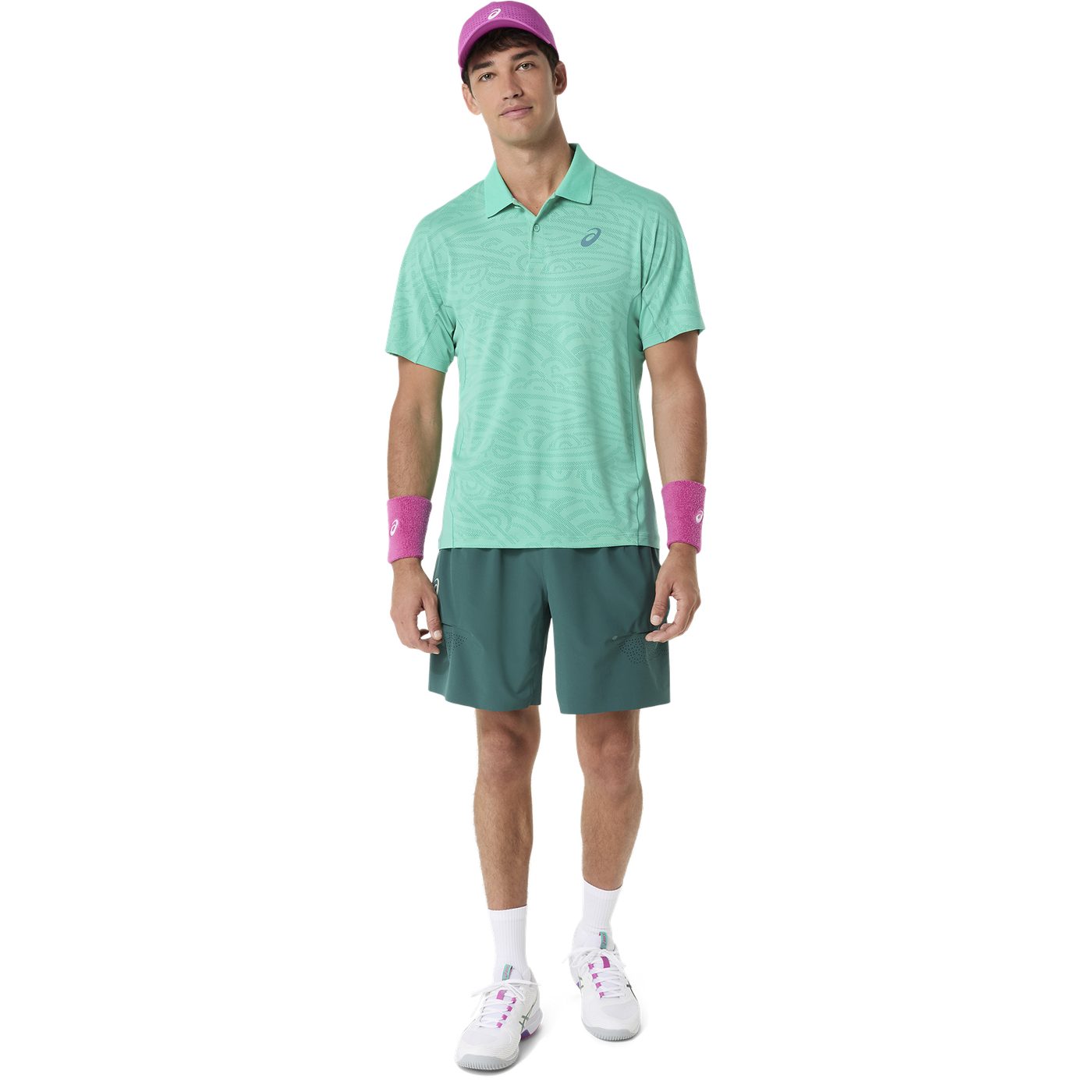 تیشرت تنیس مردانه آسیکس ASICS MATCH JACQUARD POLO SS TOP  – سبز - تصویر 4