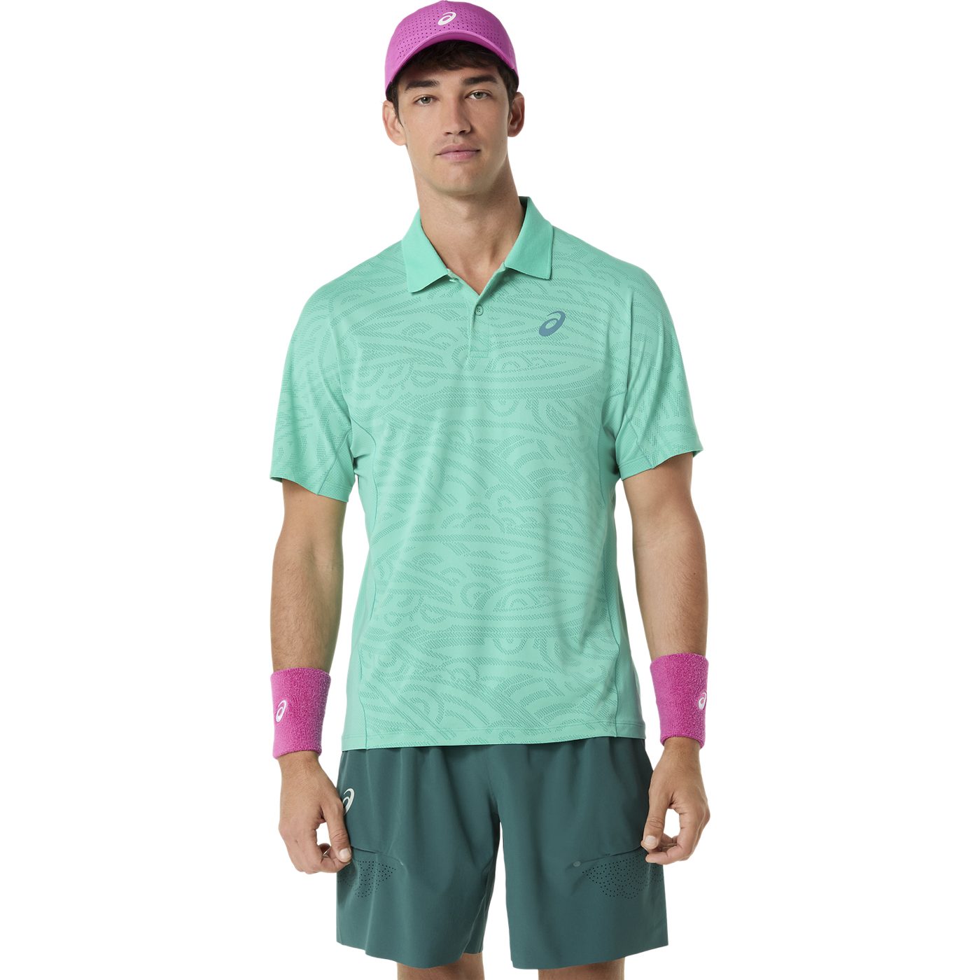 تیشرت تنیس مردانه آسیکس ASICS MATCH JACQUARD POLO SS TOP  – سبز - تصویر 2