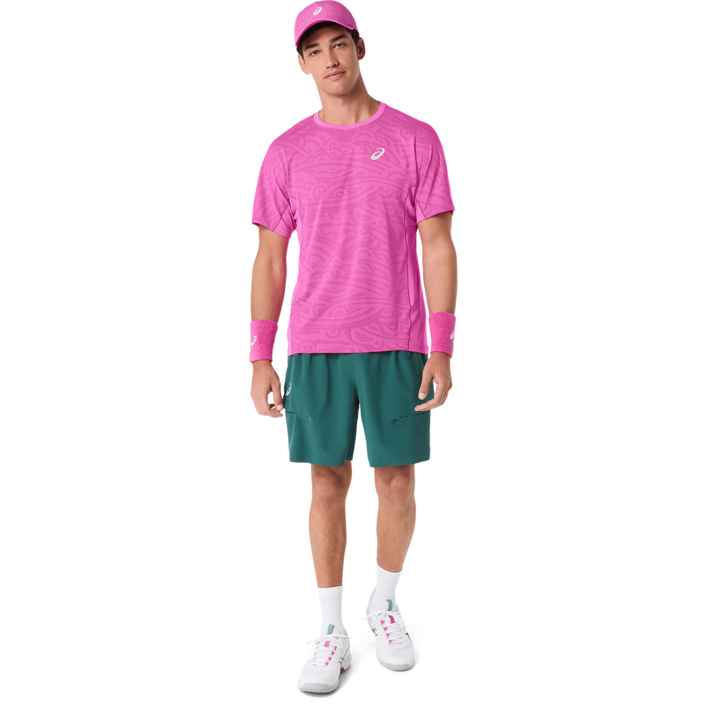 تیشرت پدل مردانه اسیکس Asics MATCH JACQUARD SS TOP – صورتی - تصویر 6