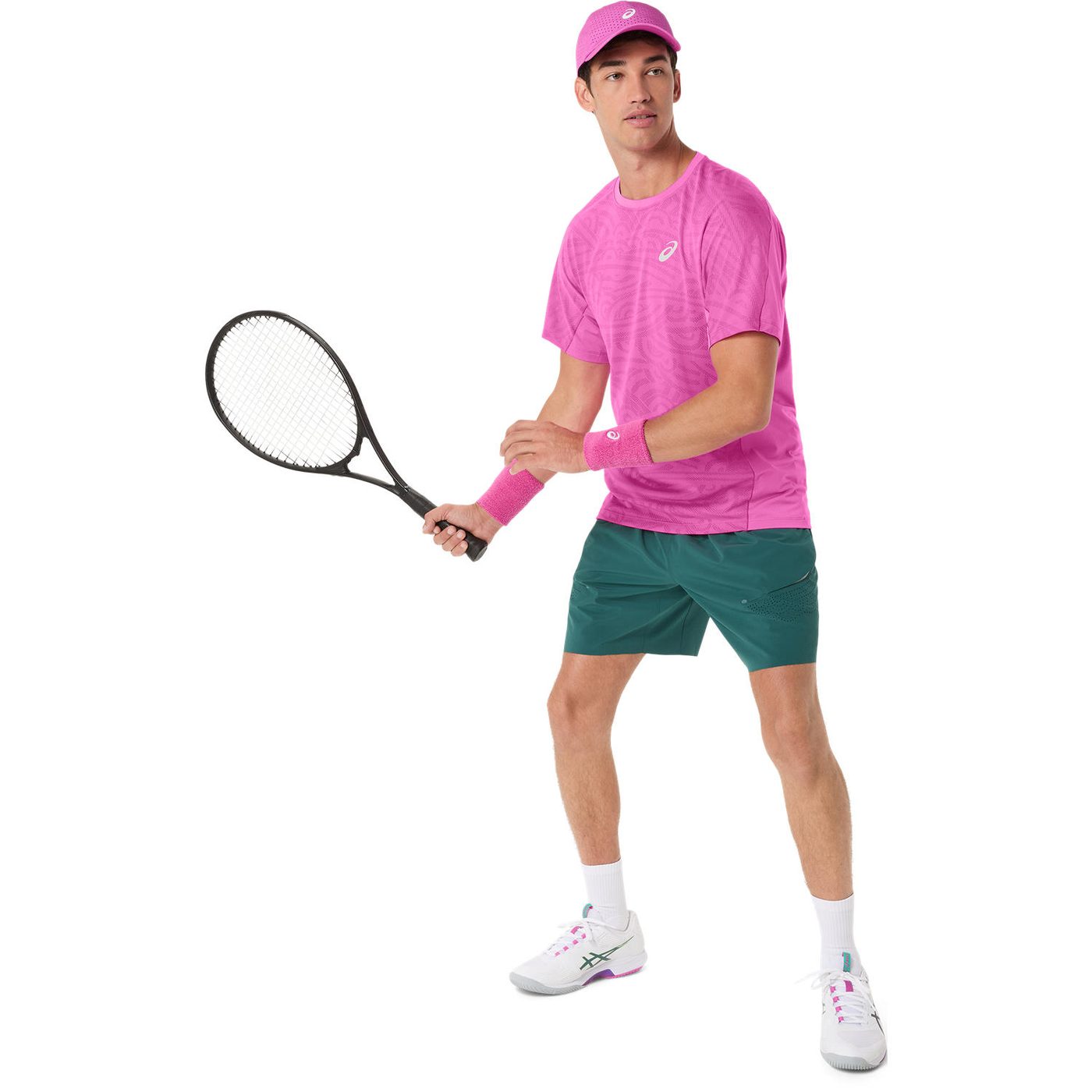 تیشرت پدل مردانه اسیکس Asics MATCH JACQUARD SS TOP – صورتی - تصویر 7