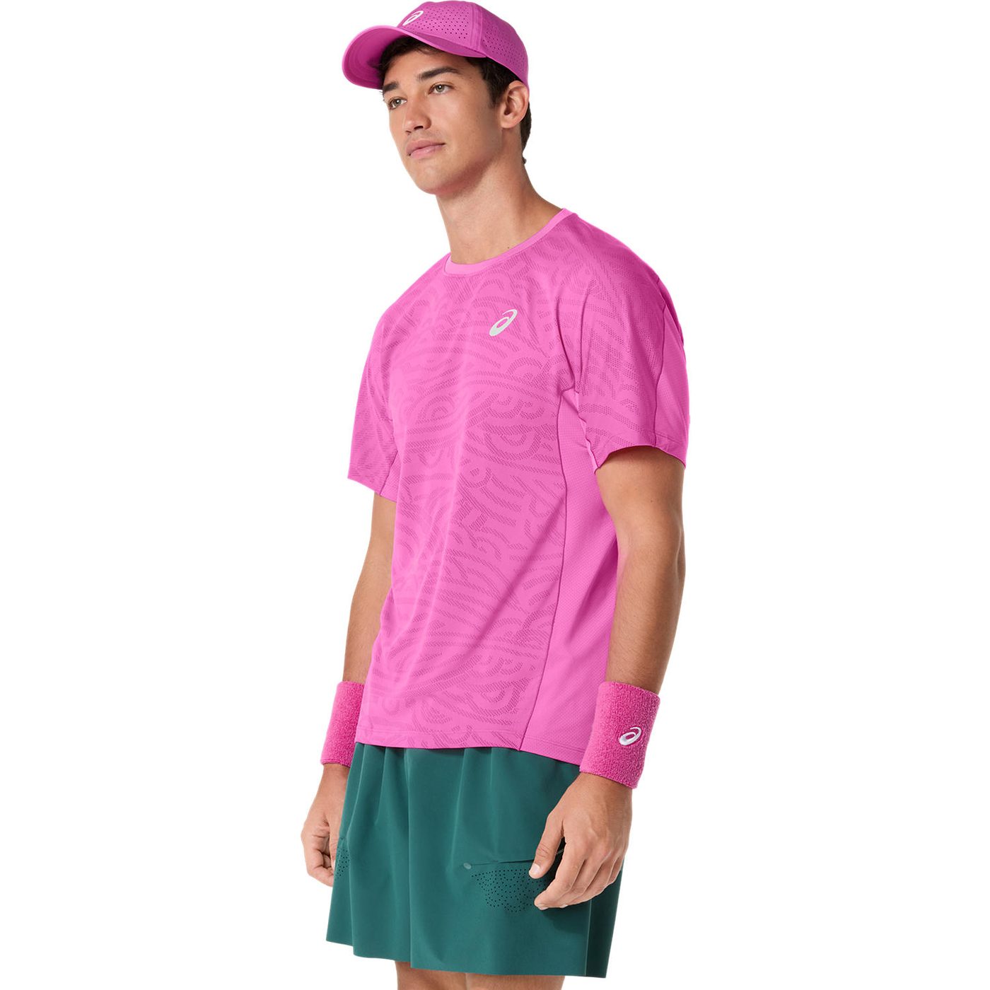 تیشرت پدل مردانه اسیکس Asics MATCH JACQUARD SS TOP – صورتی - تصویر 10