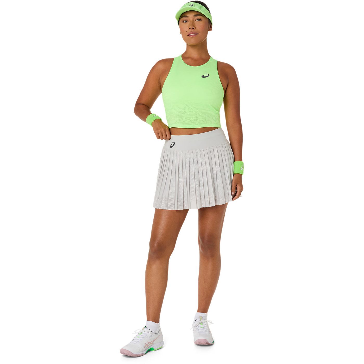 دامن شورت تنیس زنانه اسیکس Asics MATCH MESH SKIRT – خاکستری - تصویر 4
