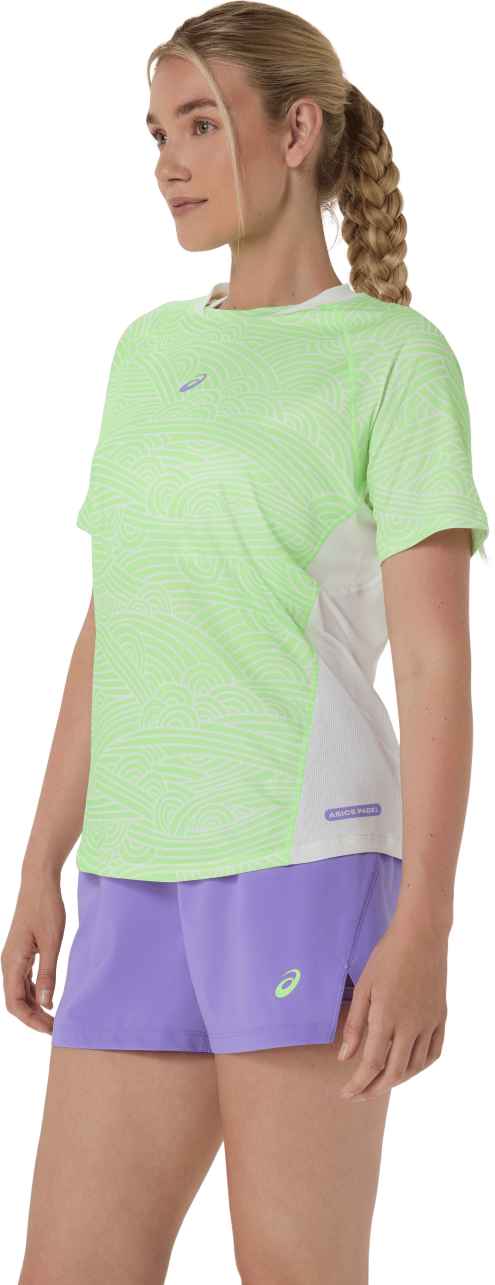 تیشرت پدل زنانه آسیکس ASICS PADEL COURT ALL OVER PRINT SS TOP  – زرد - تصویر 7