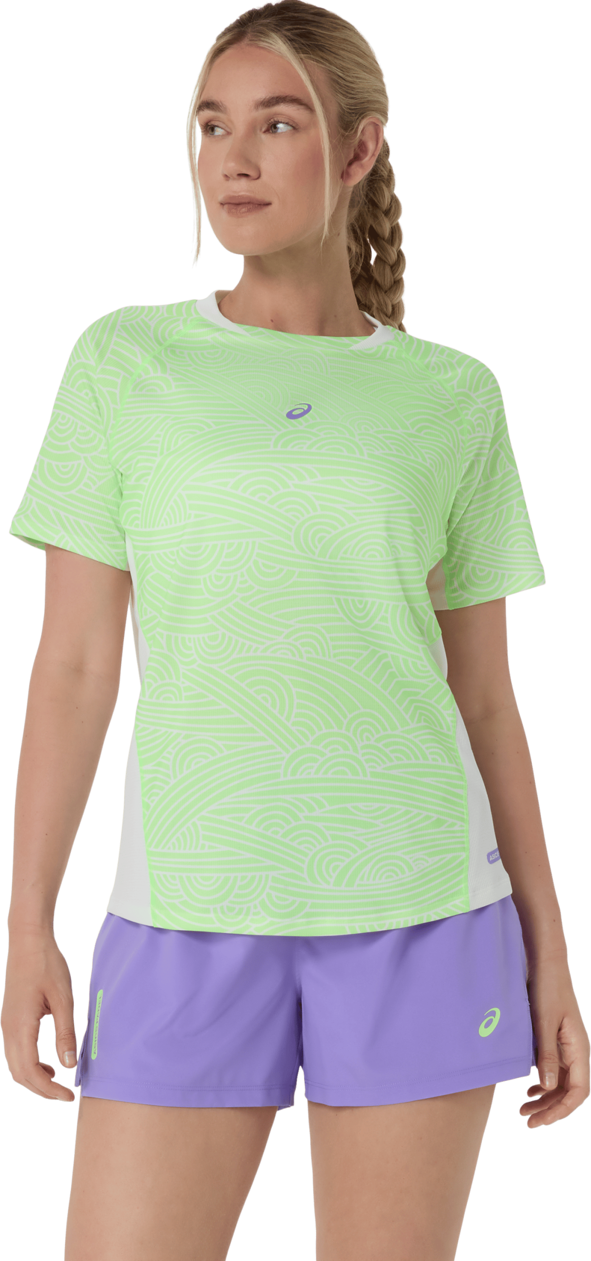 تیشرت پدل زنانه آسیکس ASICS PADEL COURT ALL OVER PRINT SS TOP  – زرد - تصویر 4