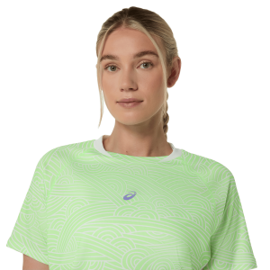 تیشرت پدل زنانه آسیکس ASICS PADEL COURT ALL OVER PRINT SS TOP – زرد