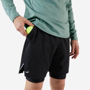 شلوارک تنیس مردانه دکتلون– 2 در1– Decathlon TSH Thermic – مشکی