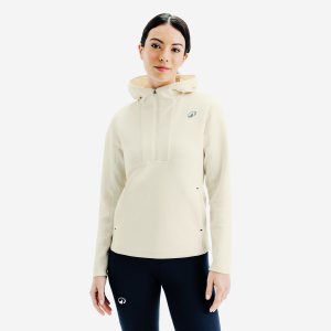 سویشرت تنیس زنانه کلاهدار Decathlon – سفید
