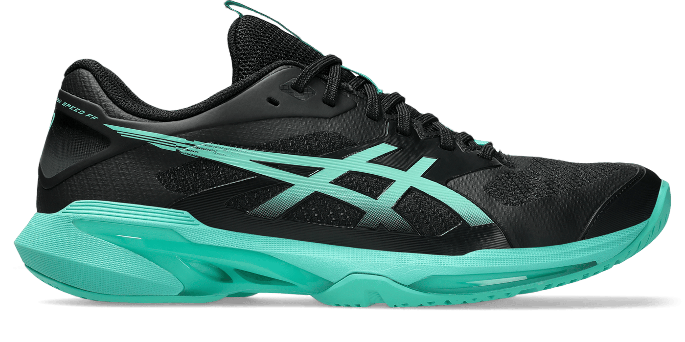 کفش تنیس مردانه آسیکس Asics SOLUTION SPEED FF 4 – مشکی/سبز - تصویر 8